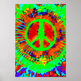 Abstrakt Psychedelic Krawatte Dye Peace Sign Poster