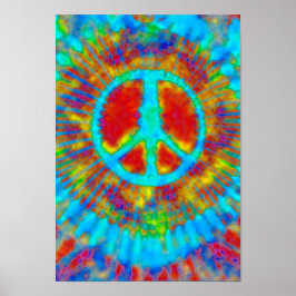Abstrakt Psychedelic Krawatte Dye Peace Sign Poster