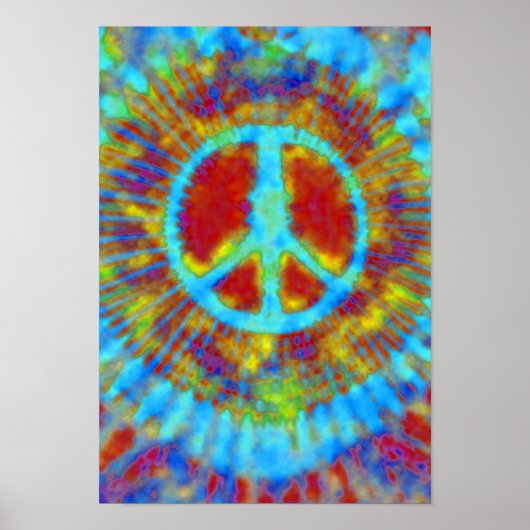 Abstrakt Psychedelic Krawatte Dye Peace Sign Poster (Vorne)
