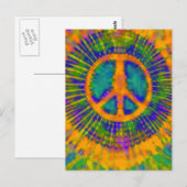 Abstrakt Psychedelic Krawatte Dye Peace Sign Postkarte (Vorne/Hinten)