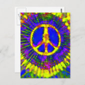 Abstrakt Psychedelic Krawatte Dye Peace Sign Postkarte (Vorne/Hinten)