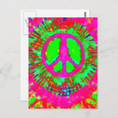 Abstrakt Psychedelic Krawatte Dye Peace Sign Postkarte (Vorne/Hinten)