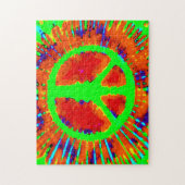 Abstrakt Psychedelic Krawatte Dye Peace Sign Puzzle (Vertikal)