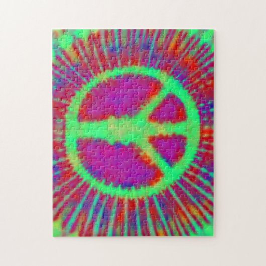 Abstrakt Psychedelic Krawatte Dye Peace Sign Puzzle (Vertikal)