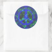 Abstrakt Psychedelic Krawatte Dye Peace Sign Runder Aufkleber (Tasche)
