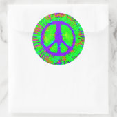 Abstrakt Psychedelic Krawatte Dye Peace Sign Runder Aufkleber (Tasche)