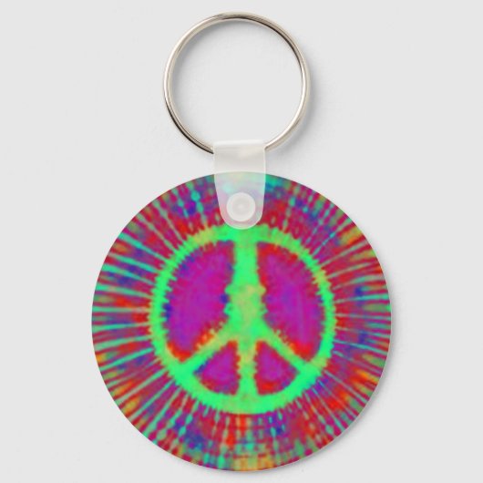 Abstrakt Psychedelic Krawatte Dye Peace Sign Schlüsselanhänger (Vorderseite)
