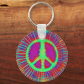 Abstrakt Psychedelic Krawatte Dye Peace Sign Schlüsselanhänger (Vorderseite)