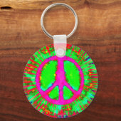 Abstrakt Psychedelic Krawatte Dye Peace Sign Schlüsselanhänger (Vorderseite)
