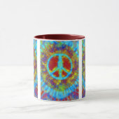 Abstrakt Psychedelic Krawatte Dye Peace Sign Tasse (Zentrum)