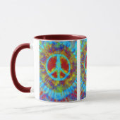Abstrakt Psychedelic Krawatte Dye Peace Sign Tasse (Links)