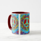 Abstrakt Psychedelic Krawatte Dye Peace Sign Tasse (Vorderseite Links)