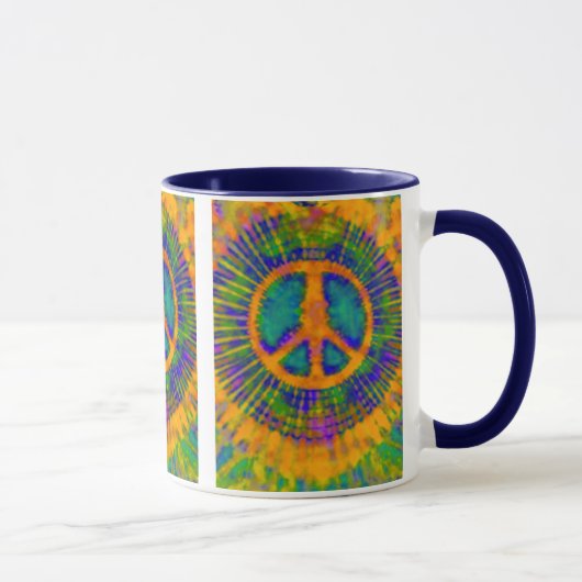 Abstrakt Psychedelic Krawatte Dye Peace Sign Tasse (Rechts)