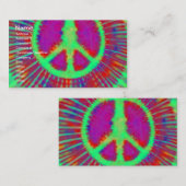 Abstrakt Psychedelic Krawatte Dye Peace Sign Visitenkarte (Vorne/Hinten)