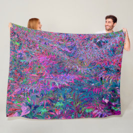 Abstrakt Psychedelic Rainbow Colors Foliage Garden Fleecedecke