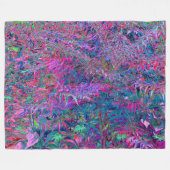 Abstrakt Psychedelic Rainbow Colors Foliage Garden Fleecedecke (Vorderseite (Horizontal))