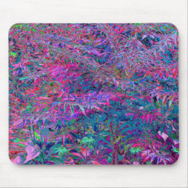Abstrakt Psychedelic Rainbow Colors Foliage Garden Mousepad