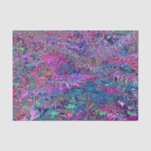Abstrakt Psychedelic Rainbow Colors Foliage Garden Seidenpapier