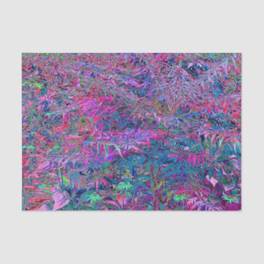 Abstrakt Psychedelic Rainbow Colors Foliage Garden Seidenpapier (Vorderseite)