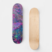 Abstrakt Psychedelic Rainbow Colors Foliage Garden Skateboard (Vorderseite)