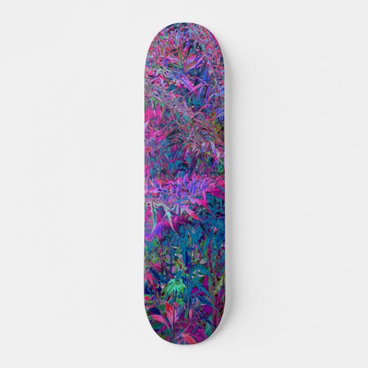 Abstrakt Psychedelic Rainbow Colors Foliage Garden Skateboard (Vorne)