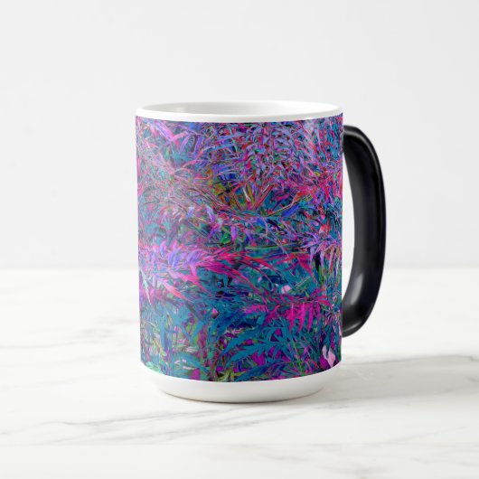 Abstrakt Psychedelic Rainbow Colors Foliage Garden Verwandlungstasse (VorderseiteRechts)
