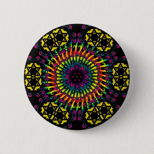 Abstrakt / Psychedelic Spiral Vortex Button (Vorderseite)