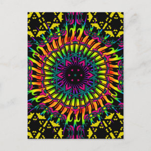 Abstrakt / Psychedelic Spiral Vortex Postkarte