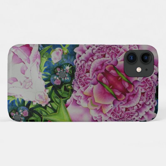 Abstrakt-psychedelisch-rosa-Peonies Case-Mate iPhone Hülle (Rückseite (Horizontal))