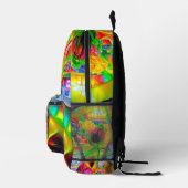 Abstrakt Psychedelische Blume Bedruckter Rucksack (Rechts)