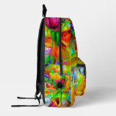 Abstrakt Psychedelische Blume Bedruckter Rucksack (Links)