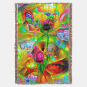 Abstrakt Psychedelische Blume Decke (Vorderseite Vertikal)