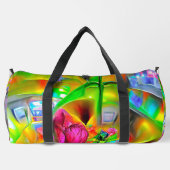 Abstrakt Psychedelische Blume Duffle Bag (Rückseite)