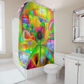 Abstrakt Psychedelische Blume Duschvorhang (Beispiel)