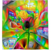 Abstrakt Psychedelische Blume Duschvorhang (Vorderseite)