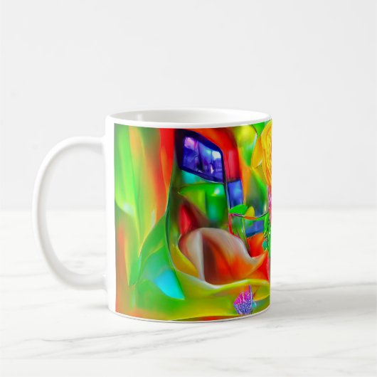 Abstrakt Psychedelische Blume Kaffeetasse (Links)