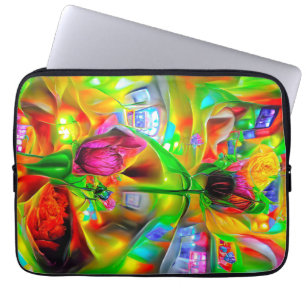 Abstrakt Psychedelische Blume Laptopschutzhülle