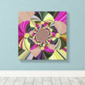 Abstrakt Psychedelische Blume Leinwanddruck (Insitu (Holzboden))