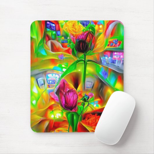 Abstrakt Psychedelische Blume Mousepad (Mit Mouse)