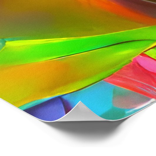 Abstrakt Psychedelische Blume Poster (Ecke)