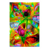 Abstrakt Psychedelische Blume Poster (Vorderseite)