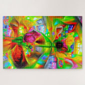 Abstrakt Psychedelische Blume Puzzle (Horizontal)