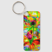 Abstrakt Psychedelische Blume Schlüsselanhänger (Vorderseite)