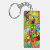 Abstrakt Psychedelische Blume Schlüsselanhänger (Vorderseite links)