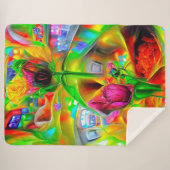 Abstrakt Psychedelische Blume Sherpadecke (Vorderseite (Horizontal))