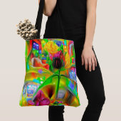 Abstrakt Psychedelische Blume Tasche (Von Nahem)