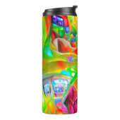 Abstrakt Psychedelische Blume Thermosbecher (Nach links gedreht)