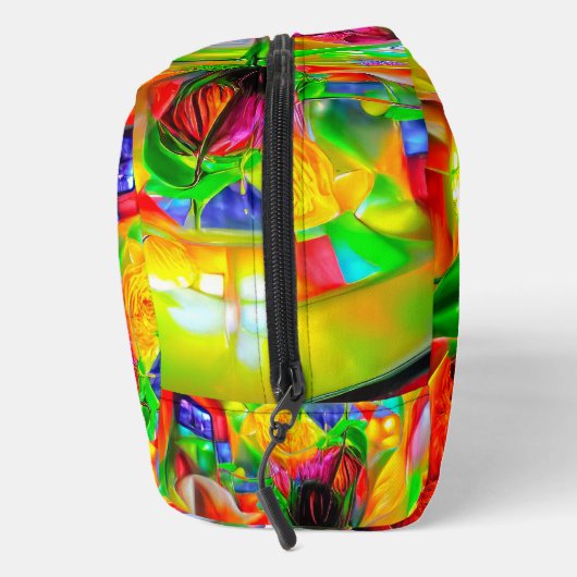 Abstrakt Psychedelische Blume Waschbeutel (Rechts)