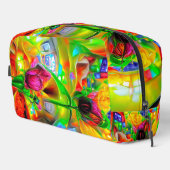 Abstrakt Psychedelische Blume Waschbeutel (Rechte Ecke)