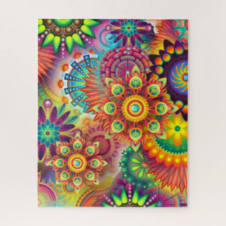 Abstrakt Psychedelische Mandalas Sternexplosionen Puzzle